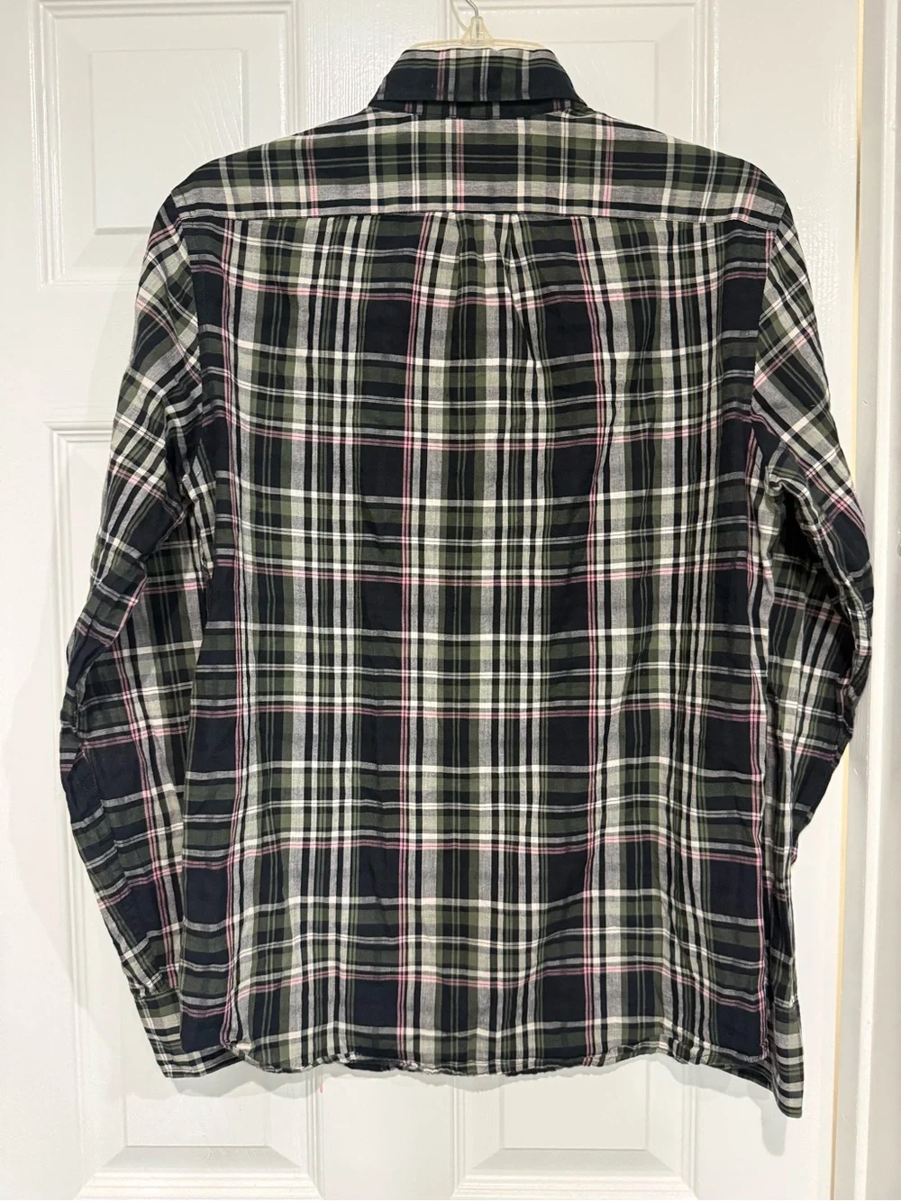 J. Crew Men’s Indian madras shirt in dark plaid size S